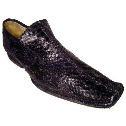 Tucci by Romano "York" Black Genuine All Over Python Shoes